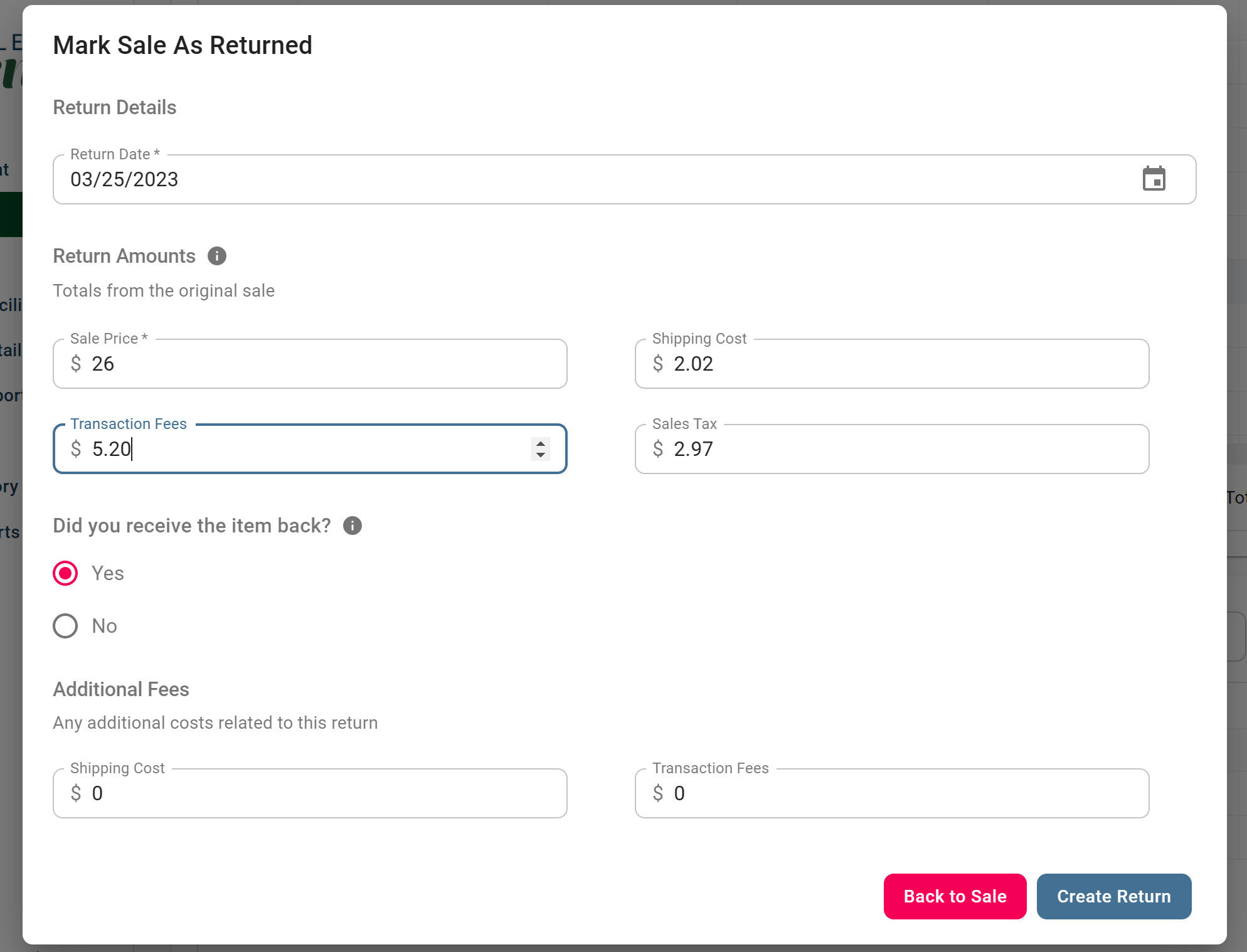 How to enter returns/refunds – My Reseller Genie